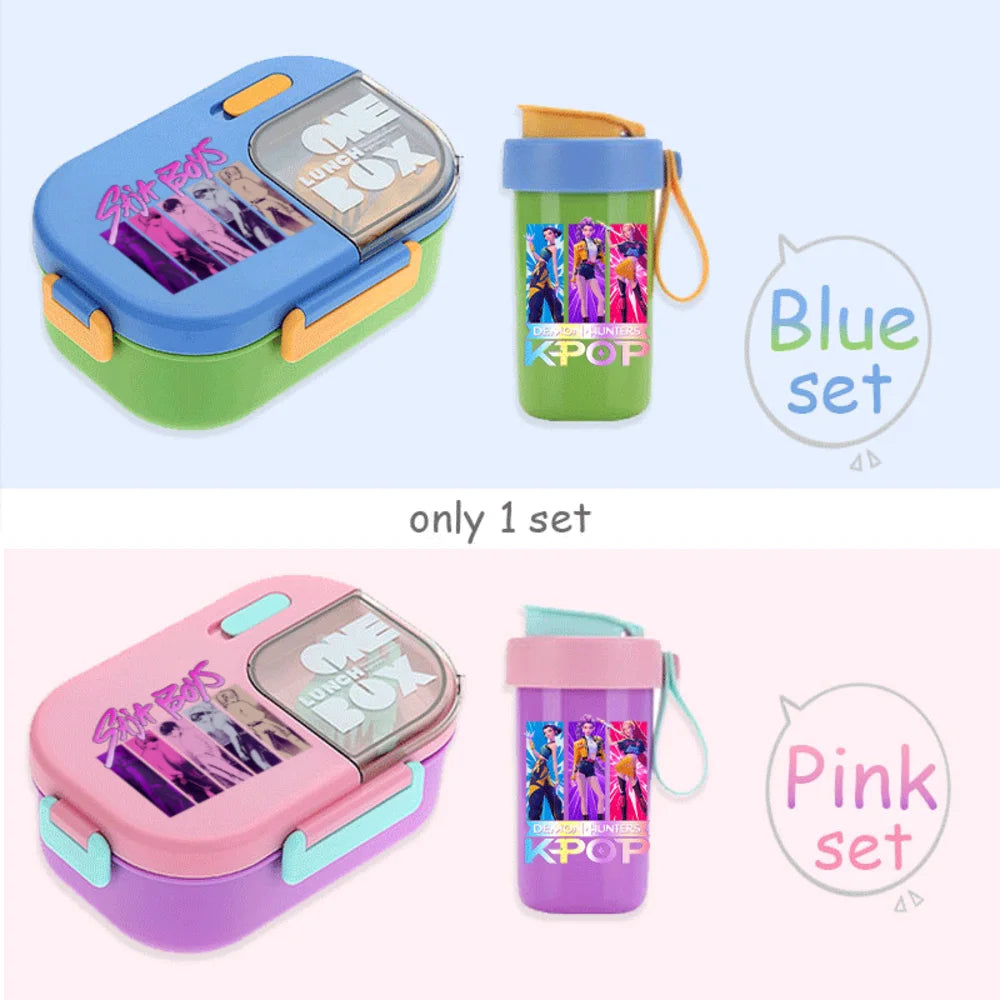 Kawaii Meal Box & Water Cup Set | Kpop-Inspired Bento Tableware