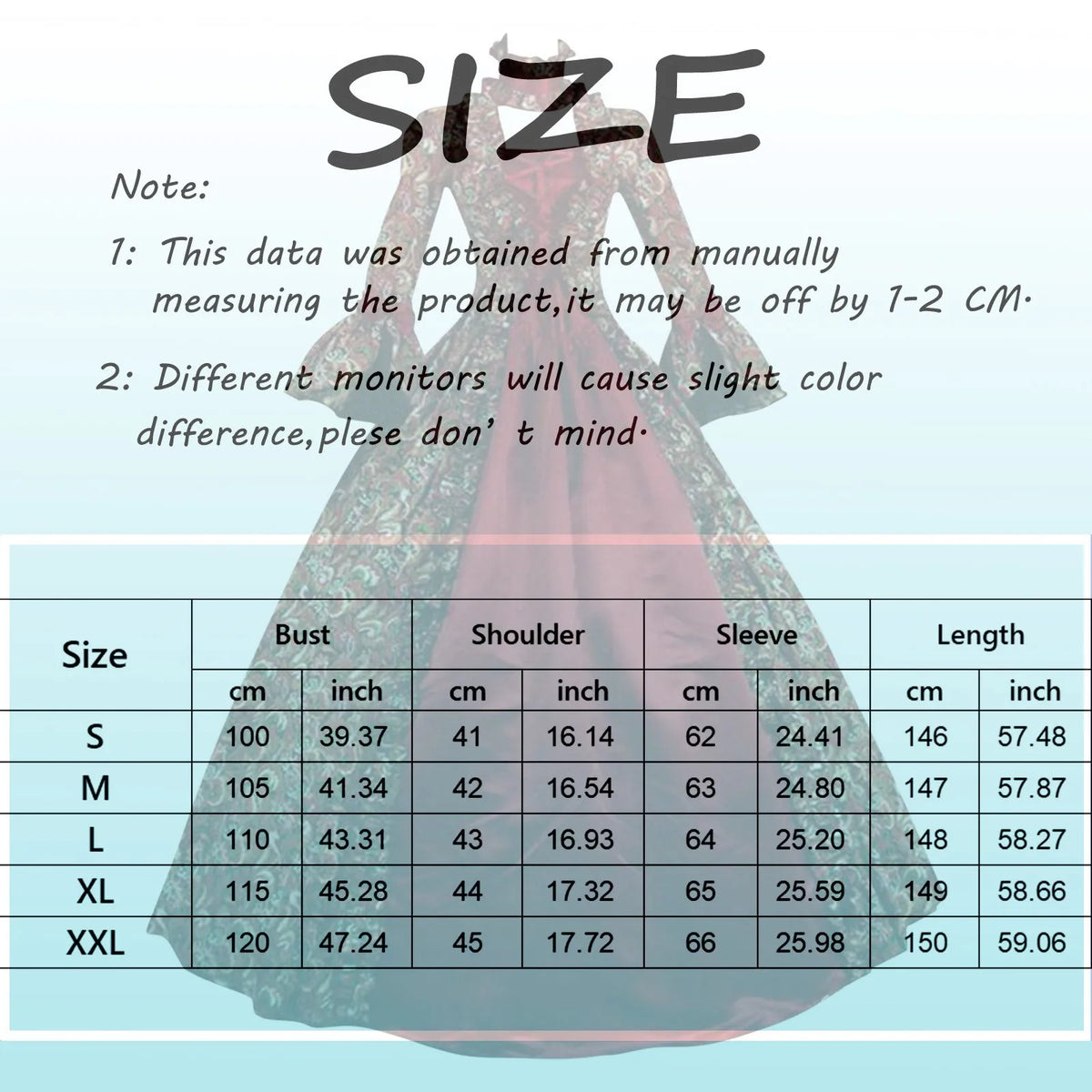 Renaissance 18th Century Baroque Rococo Dresses Victorian Masquerade Gowns Historical Theater Clothing Halloween Christmas