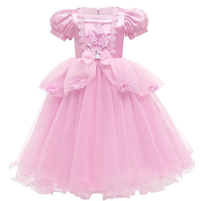 Girls Cinderella Cosplay Costumes Kids Girl Princess Summer Dress Festive Perform Children Clothing Cute Puffy Birthday Dress