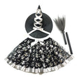 Halloween Adults Witch Costume Set Tulle Skirt Hat and Broom Complete Your Witch Look a Black Witch Hat and a Spooky Broom
