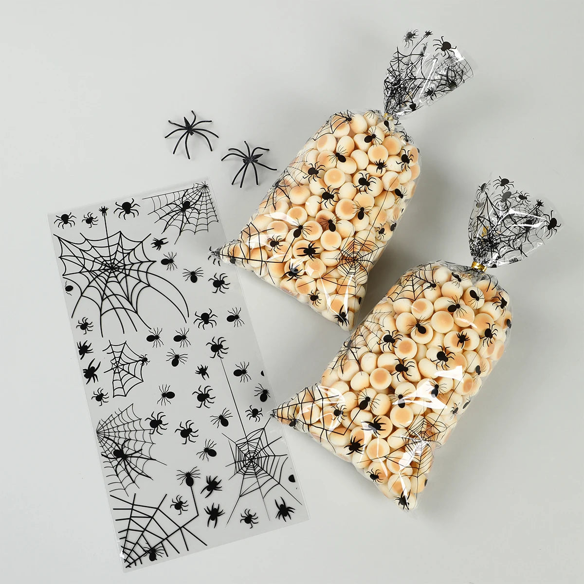 50Pcs Pumpkin Halloween Candy Bag Happy Halloween Party Decorations Kid Favors Gift Trick or Treat Candy Cookie Spider Ghost Bag