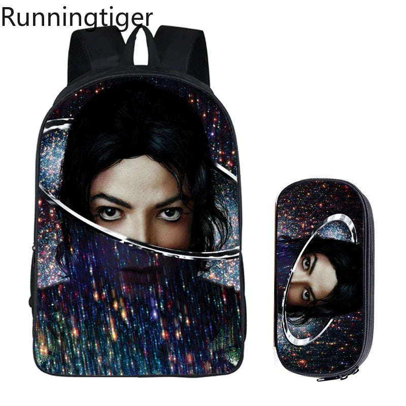 Michael Jackson Backpack 2pc Set | School Bag with Pencil Case