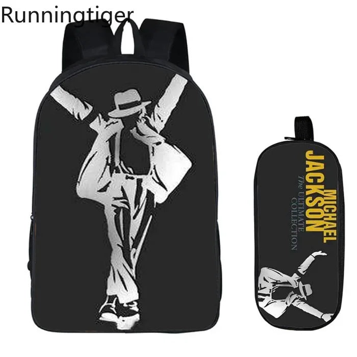 Michael Jackson Backpack 2pc Set | School Bag with Pencil Case