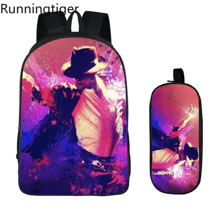 Michael Jackson Backpack 2pc Set | School Bag with Pencil Case