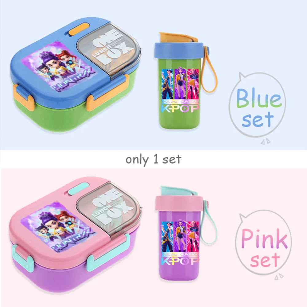 Kawaii Meal Box & Water Cup Set | Kpop-Inspired Bento Tableware