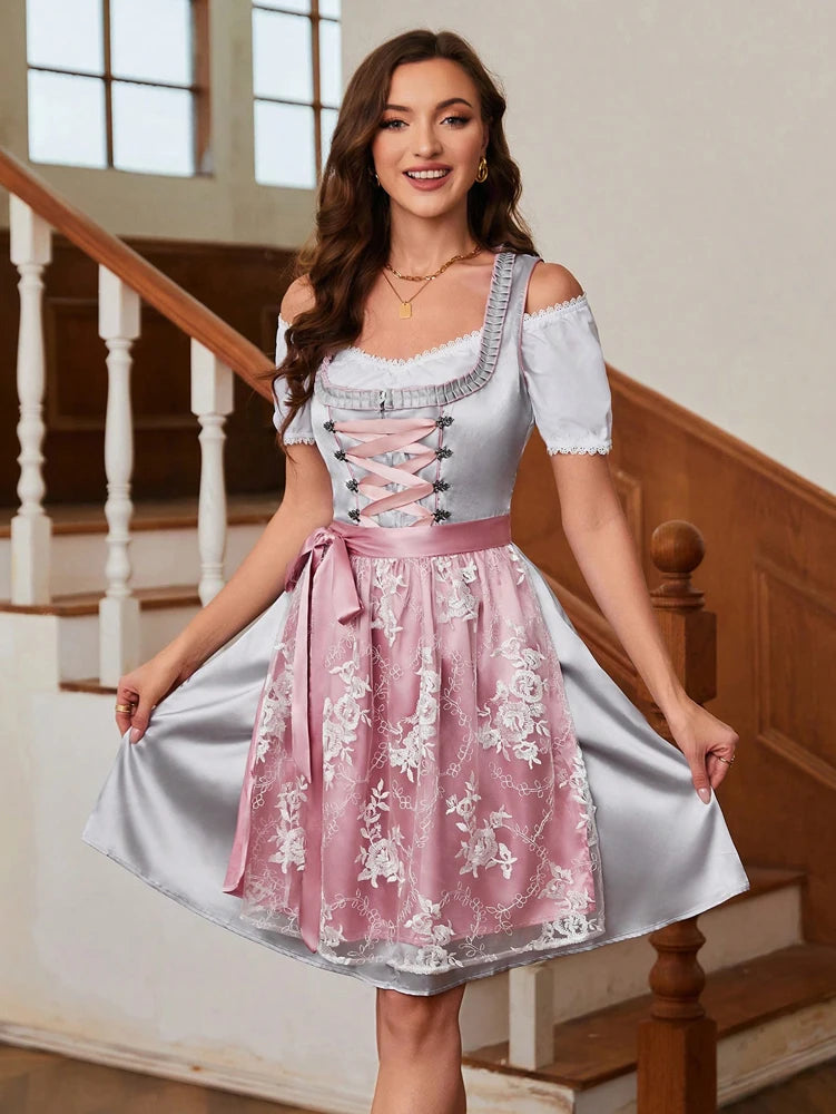 Women's German Derndel Dress Bavarian Oktoberfest Halloween Carnival Costume Munich Festival Costume