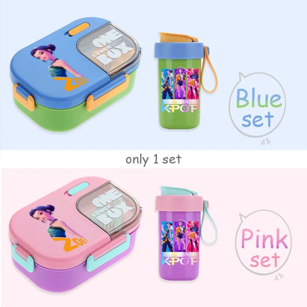 Kawaii Meal Box & Water Cup Set | Kpop-Inspired Bento Tableware