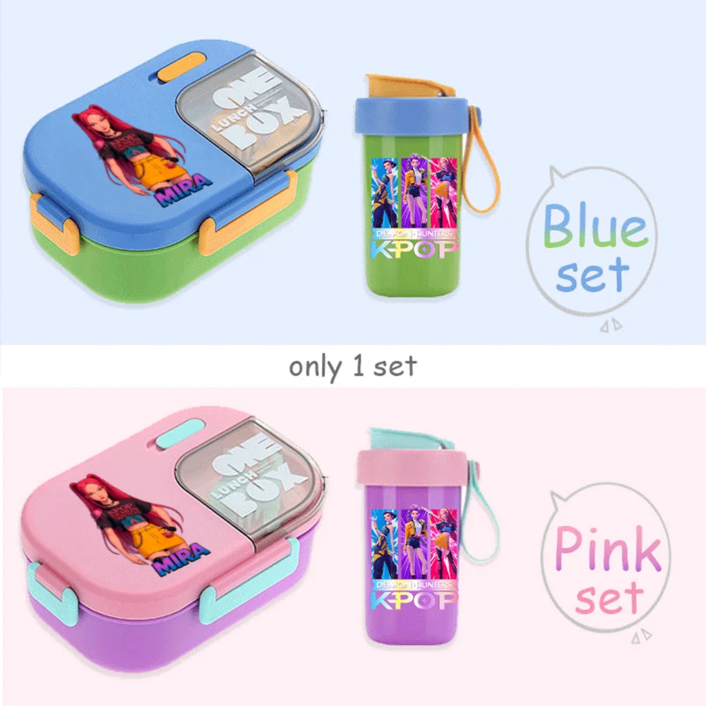 Kawaii Meal Box & Water Cup Set | Kpop-Inspired Bento Tableware