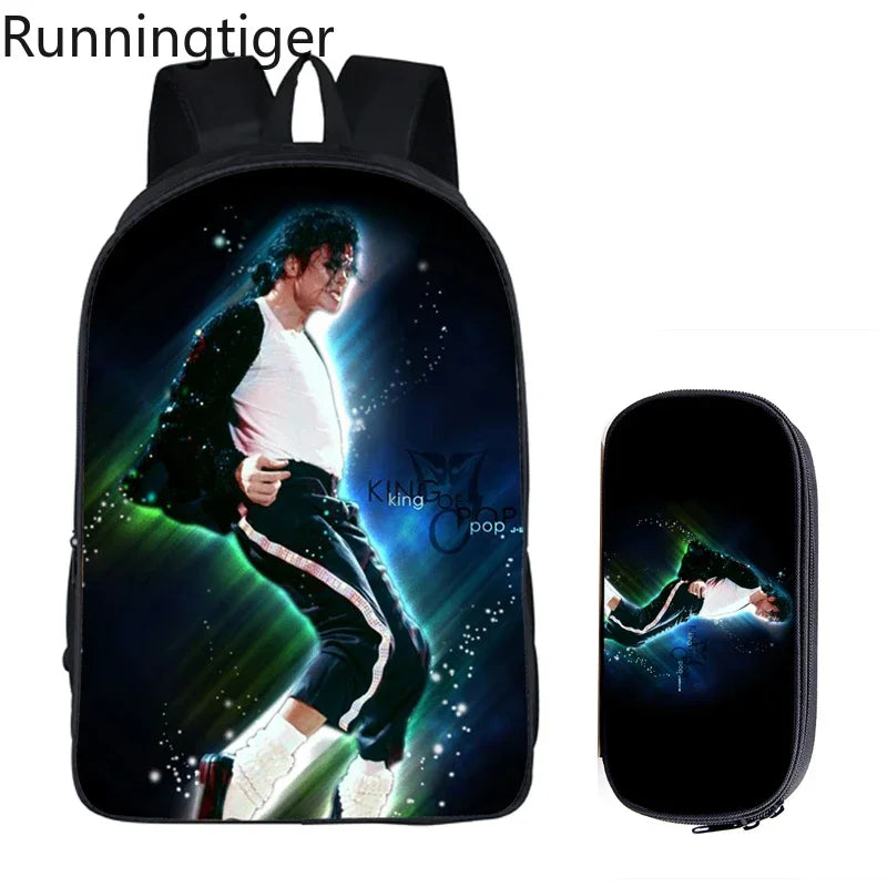 Michael Jackson Backpack 2pc Set | School Bag with Pencil Case