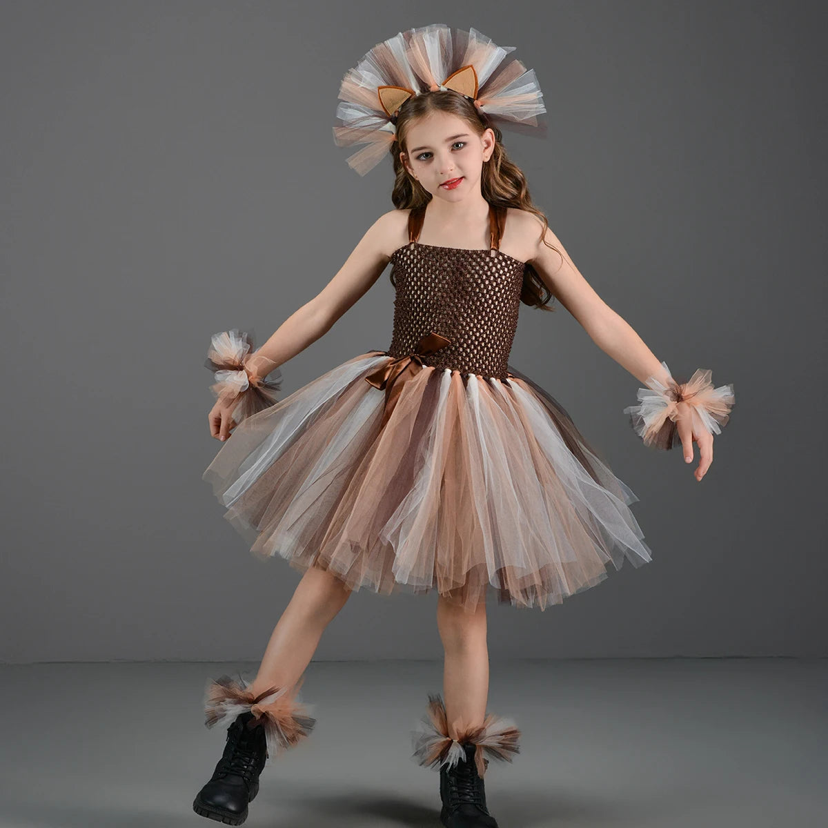 Disguise Cute Lion Halloween Costumes for Girls Kids Animal Fancy Tutu Dress Children Cosplay Outfit for Birthday Carnival Party