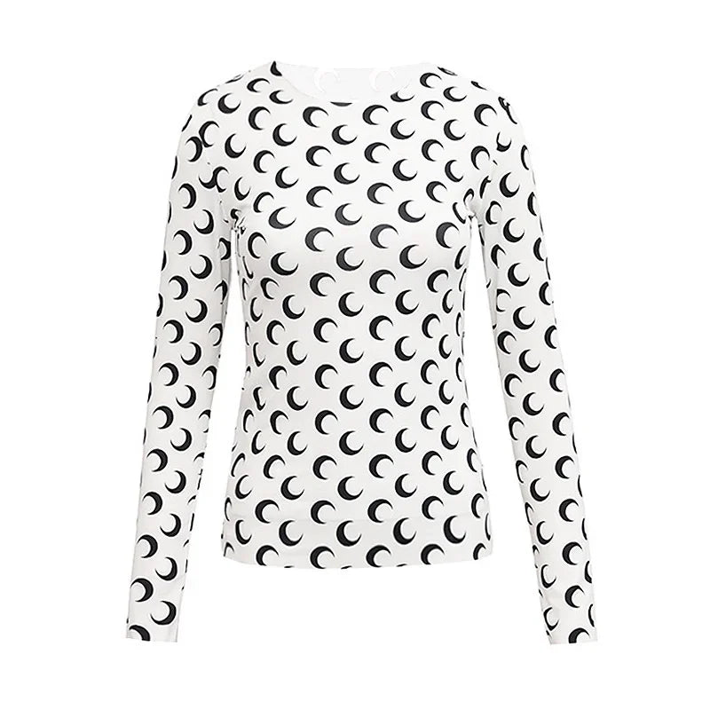Printed Mesh Women's Long Sleeve Top — Ice Silk Sun Protection Layer