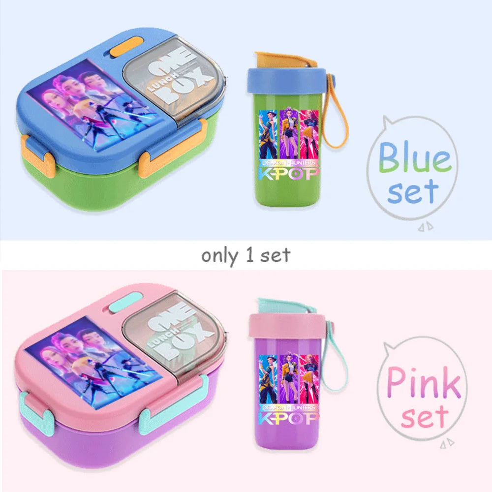 Kawaii Meal Box & Water Cup Set | Kpop-Inspired Bento Tableware