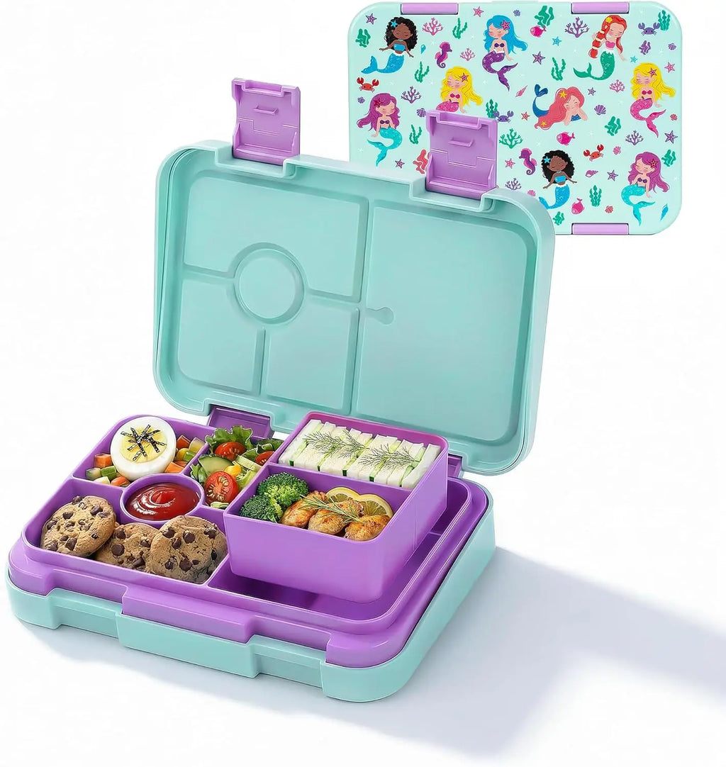6-Compartment Bento Lunch Box for Kids | BPA Free & Dishwasher Safe