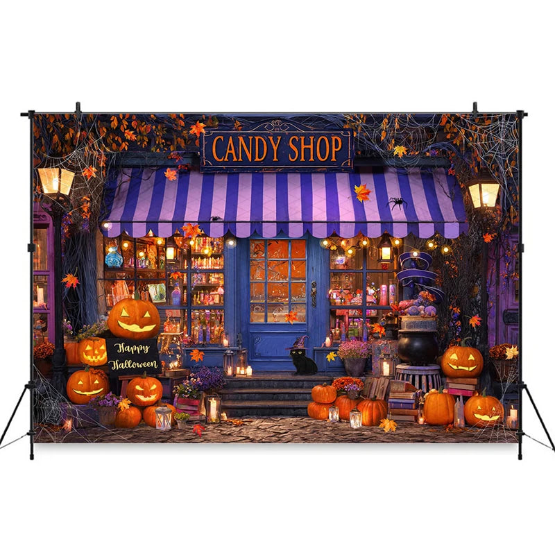 Mocsicka Halloween Backdrop Horror Ghost Bat Jack-O-Lantern Decorations Adult Child Kid Photo Background Holiday Party Wallpaper