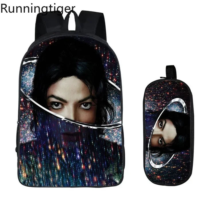 Michael Jackson Backpack 2pc Set | School Bag with Pencil Case