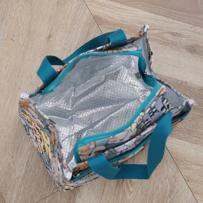 Cute Cartoon Insulated Lunch Bag | Large Capacity Bento Tote