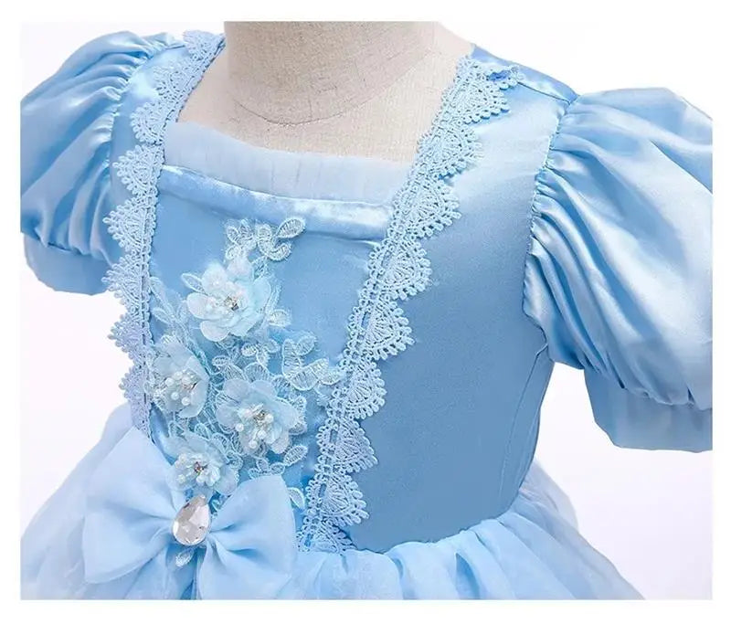 Girls Cinderella Cosplay Costumes Kids Girl Princess Summer Dress Festive Perform Children Clothing Cute Puffy Birthday Dress