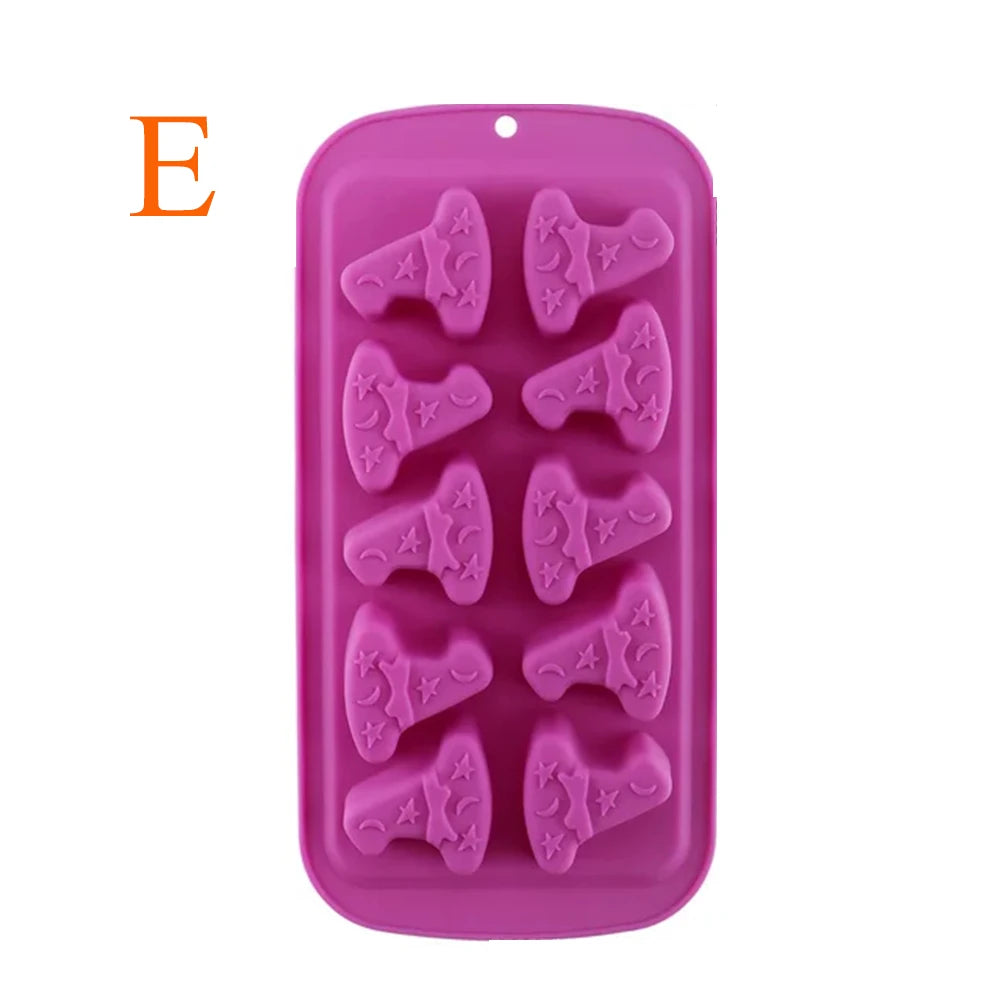 1PC， Halloween Silicone Cake Mold Pumpkin Mold Ghost Hat Skull Non-Stick Chocolate Pudding Food Baking Tray Mold Kitchen Tools