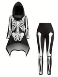 European and American fashion Halloween featured Gothic skull print hoodies and interesting clothing trousers women's suits.
