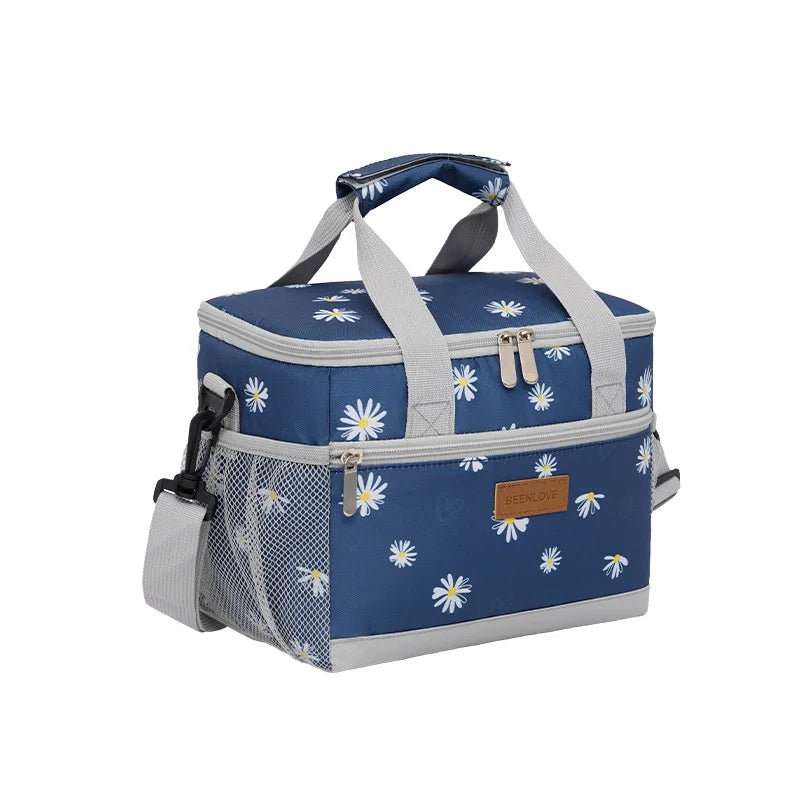 Insulated Lunch Bag | Double Compartment Large Capacity Tote
