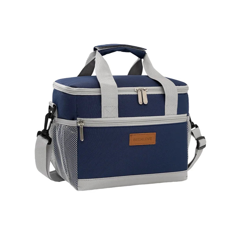Insulated Lunch Bag | Double Compartment Large Capacity Tote