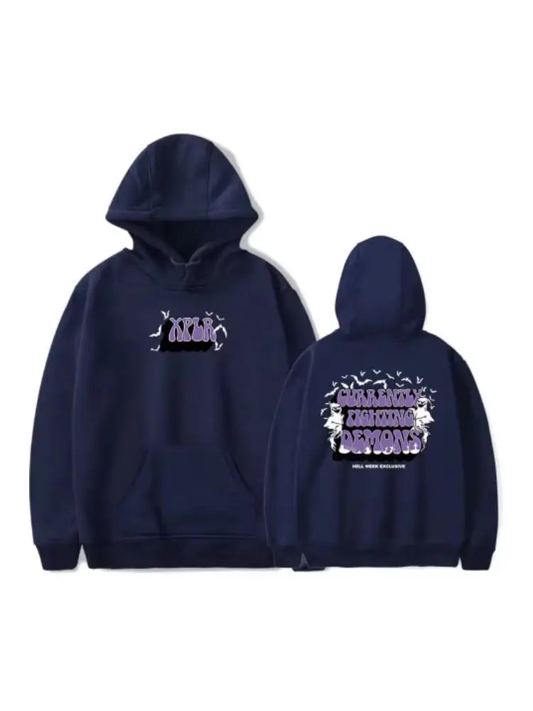 XPLR Sam and Colby Hell Week Fighting Demons HW Halloween Merch Hoodies Unisex Hooded Sweatshirt Casual Clothing