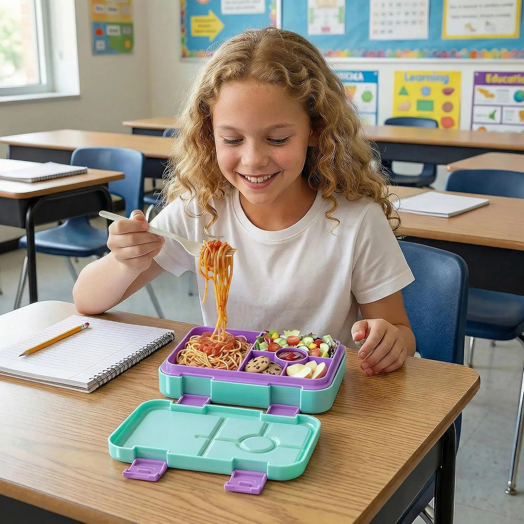 6-Compartment Bento Lunch Box for Kids | BPA Free & Dishwasher Safe