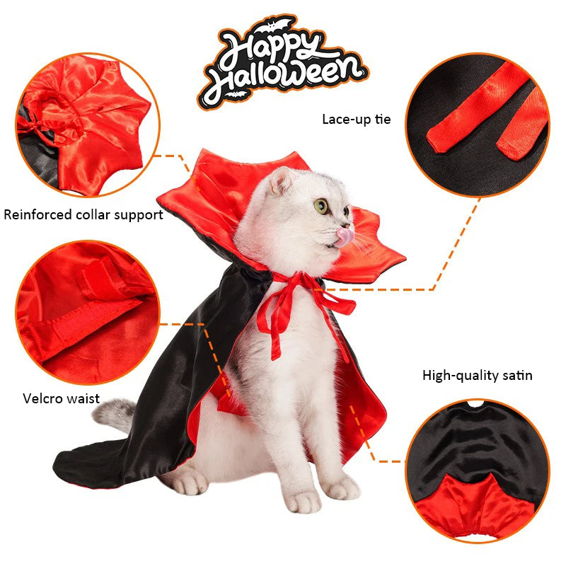 Pet Halloween Costumes Cat Personalized Vampire Capes Lightness Easy To Wear Stereoscopic Beautiful Puppy Clothes Pet Supplies