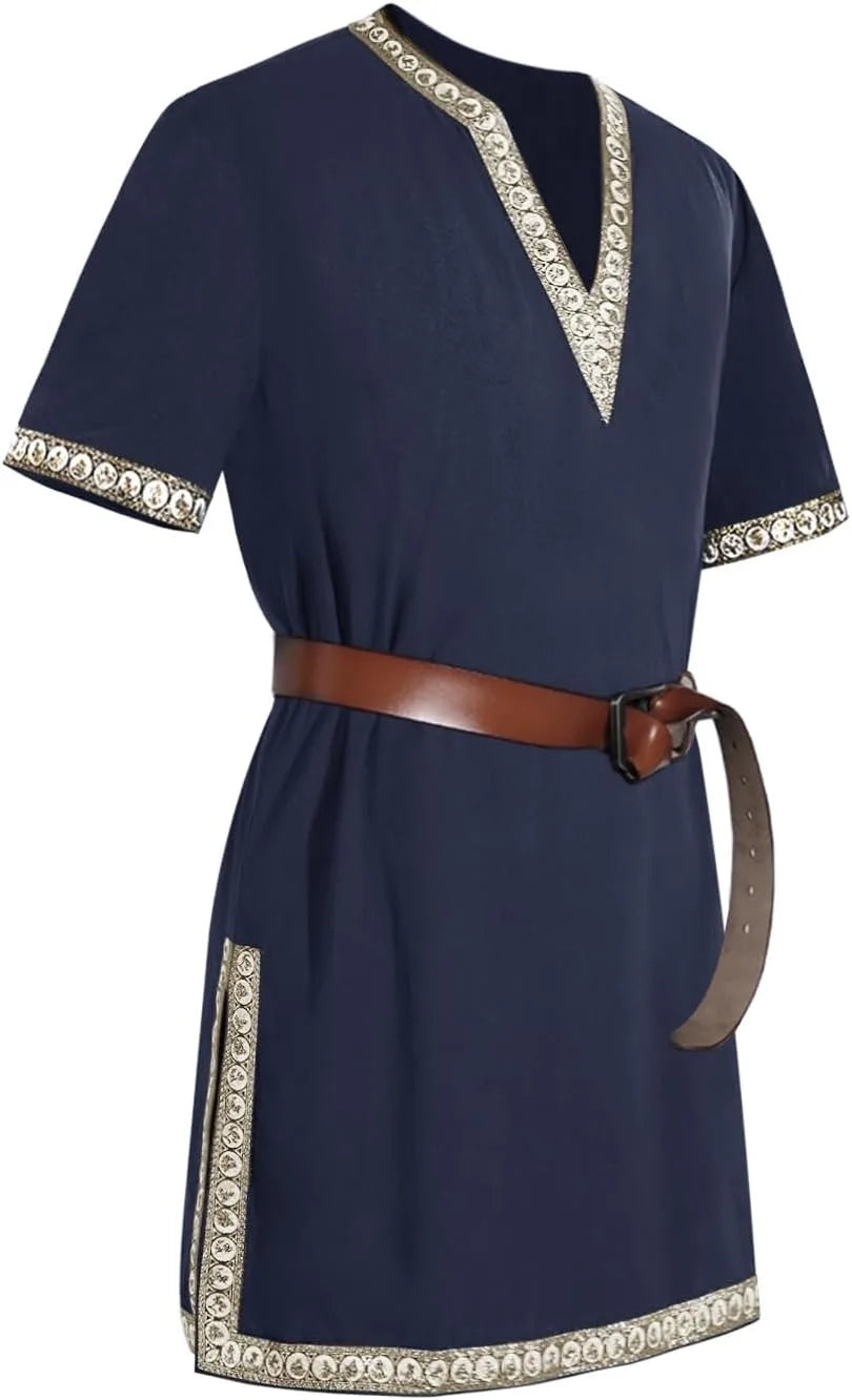 LisdinoMens Medieval Knight Tunic Renaissance Mercenary Scottish Costume Warrior LARP Halloween Tops