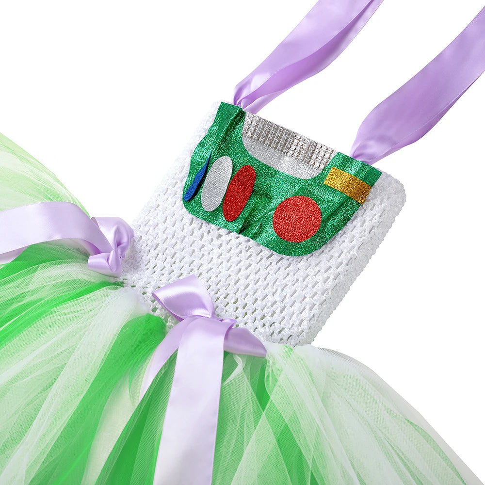 Girls Buzz Lightyear Tutu Dress Costume Kids Halloween Carnival Party Dresses Toddler Girls Cartoon Princess Dress Up Clothes