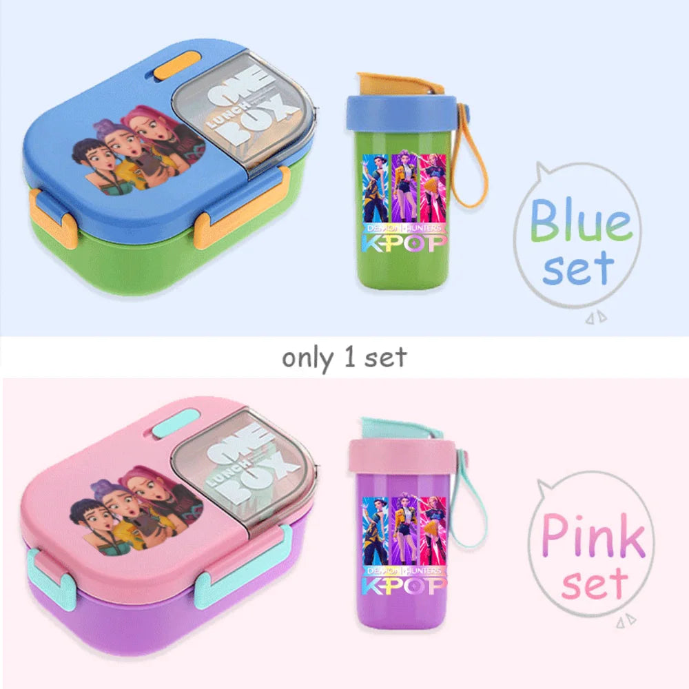 Kawaii Meal Box & Water Cup Set | Kpop-Inspired Bento Tableware