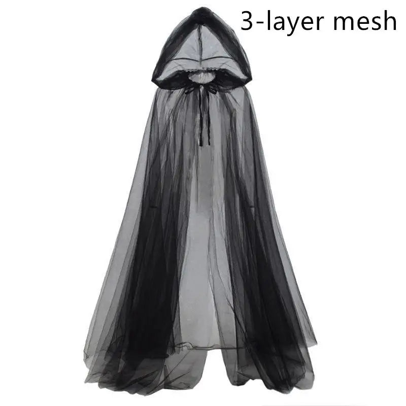 Hanging Cloak Cloak Costume Halloween Ghost Cosplay Costume Cloak Adult Full-length Sheer Cape With Oversized For Adults
