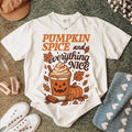 Pumpkin Spice Everything Nice Graphic Print Women's T-Shirt Top Short Sleeve Halloween Party Women's Trendy Regular T-Shirt