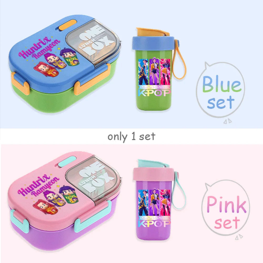 Kawaii Meal Box & Water Cup Set | Kpop-Inspired Bento Tableware