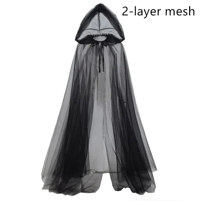 Hanging Cloak Cloak Costume Halloween Ghost Cosplay Costume Cloak Adult Full-length Sheer Cape With Oversized For Adults