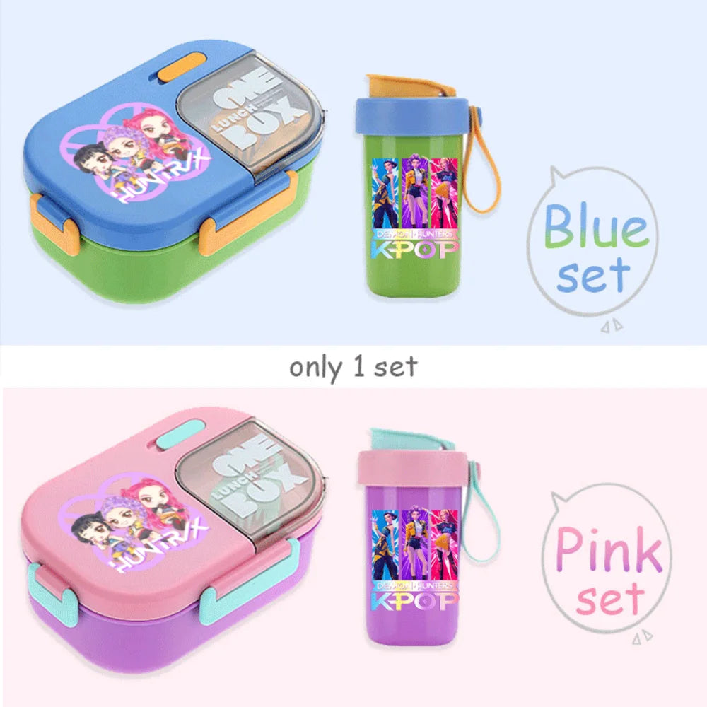 Kawaii Meal Box & Water Cup Set | Kpop-Inspired Bento Tableware