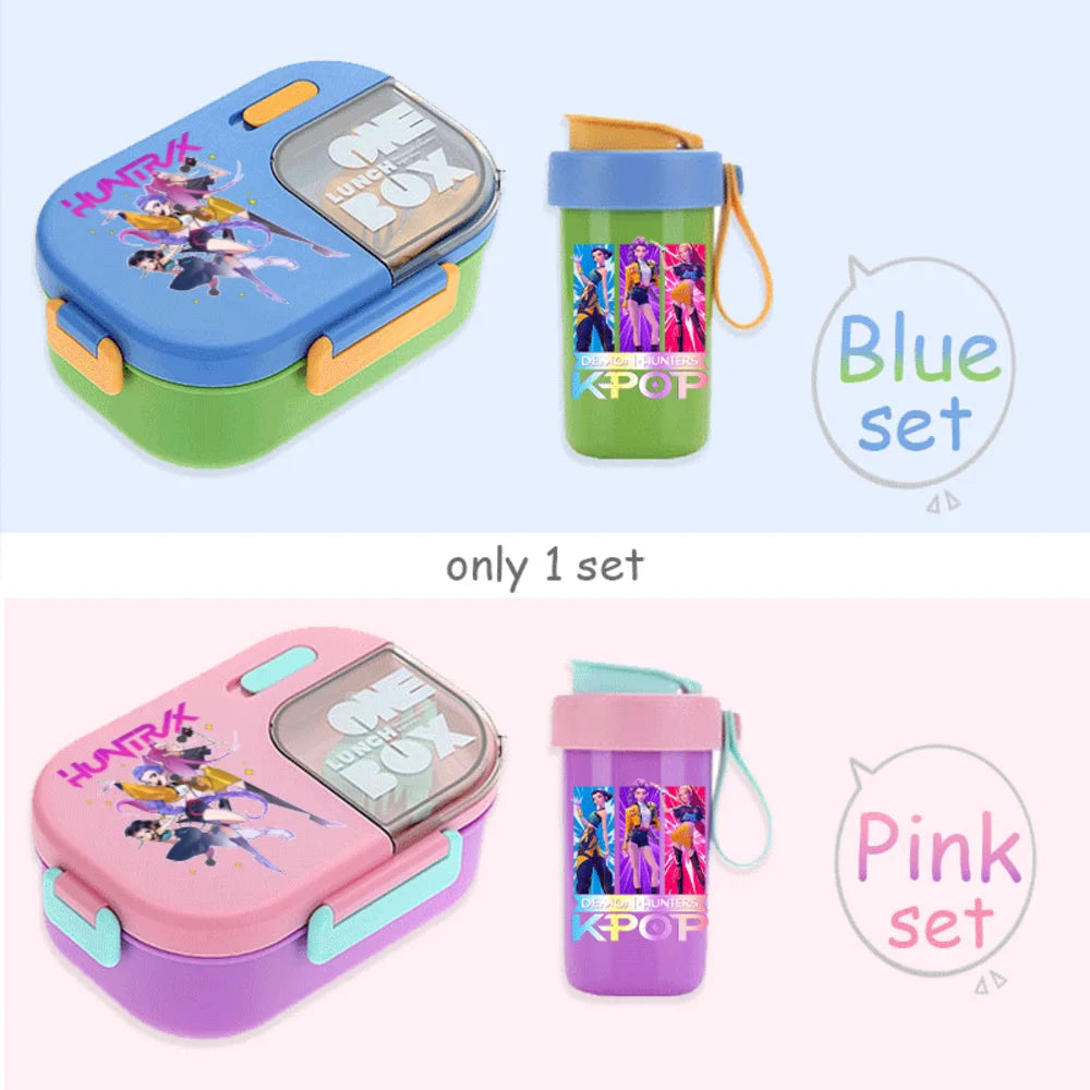 Kawaii Meal Box & Water Cup Set | Kpop-Inspired Bento Tableware