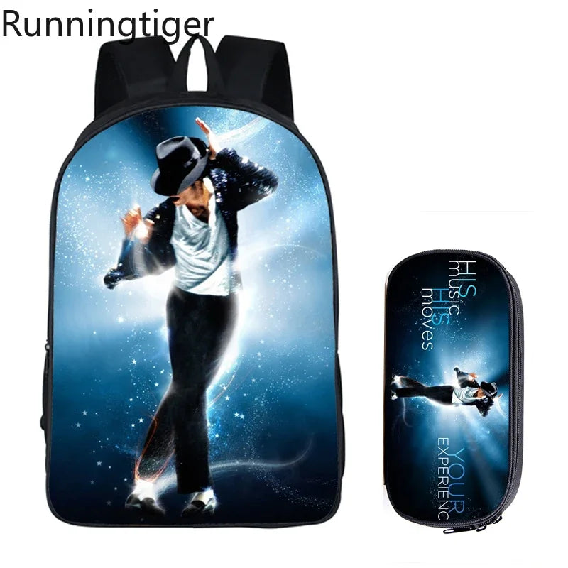 Michael Jackson Backpack 2pc Set | School Bag with Pencil Case