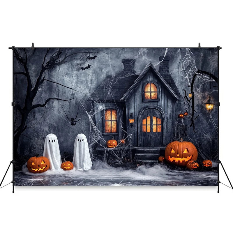 Mocsicka Halloween Backdrop Horror Ghost Bat Jack-O-Lantern Decorations Adult Child Kid Photo Background Holiday Party Wallpaper
