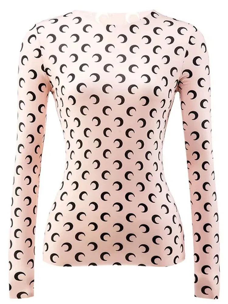 Printed Mesh Women's Long Sleeve Top — Ice Silk Sun Protection Layer