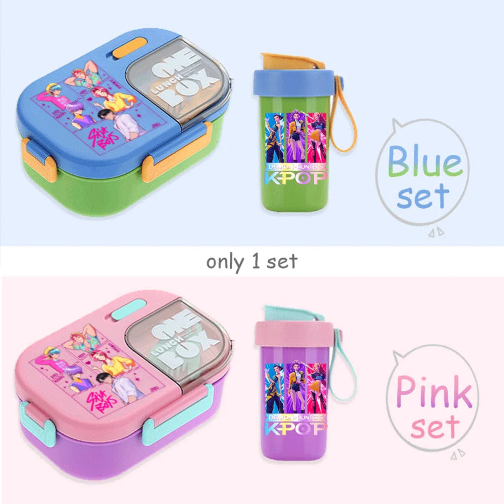 Kawaii Meal Box & Water Cup Set | Kpop-Inspired Bento Tableware