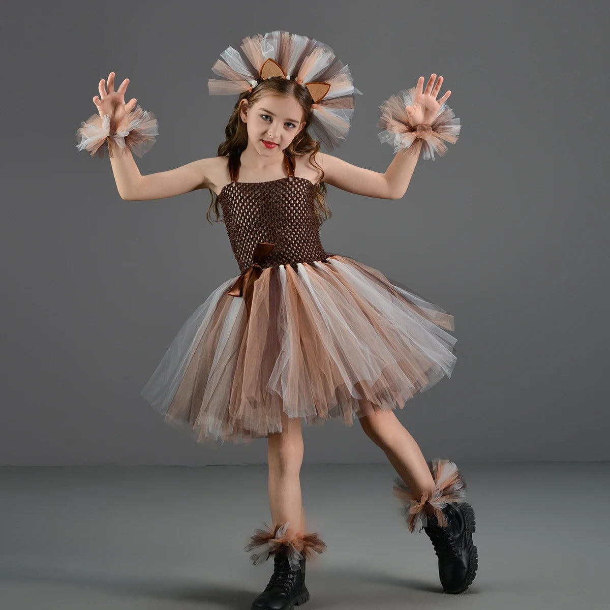 Disguise Cute Lion Halloween Costumes for Girls Kids Animal Fancy Tutu Dress Children Cosplay Outfit for Birthday Carnival Party