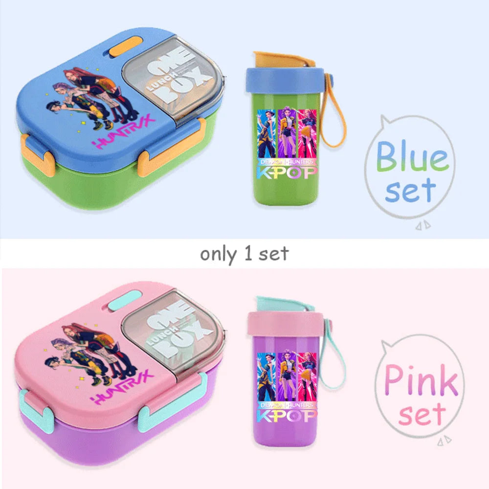 Kawaii Meal Box & Water Cup Set | Kpop-Inspired Bento Tableware