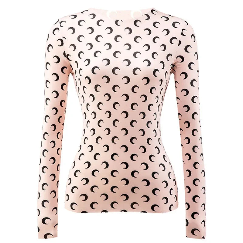 Printed Mesh Women's Long Sleeve Top — Ice Silk Sun Protection Layer