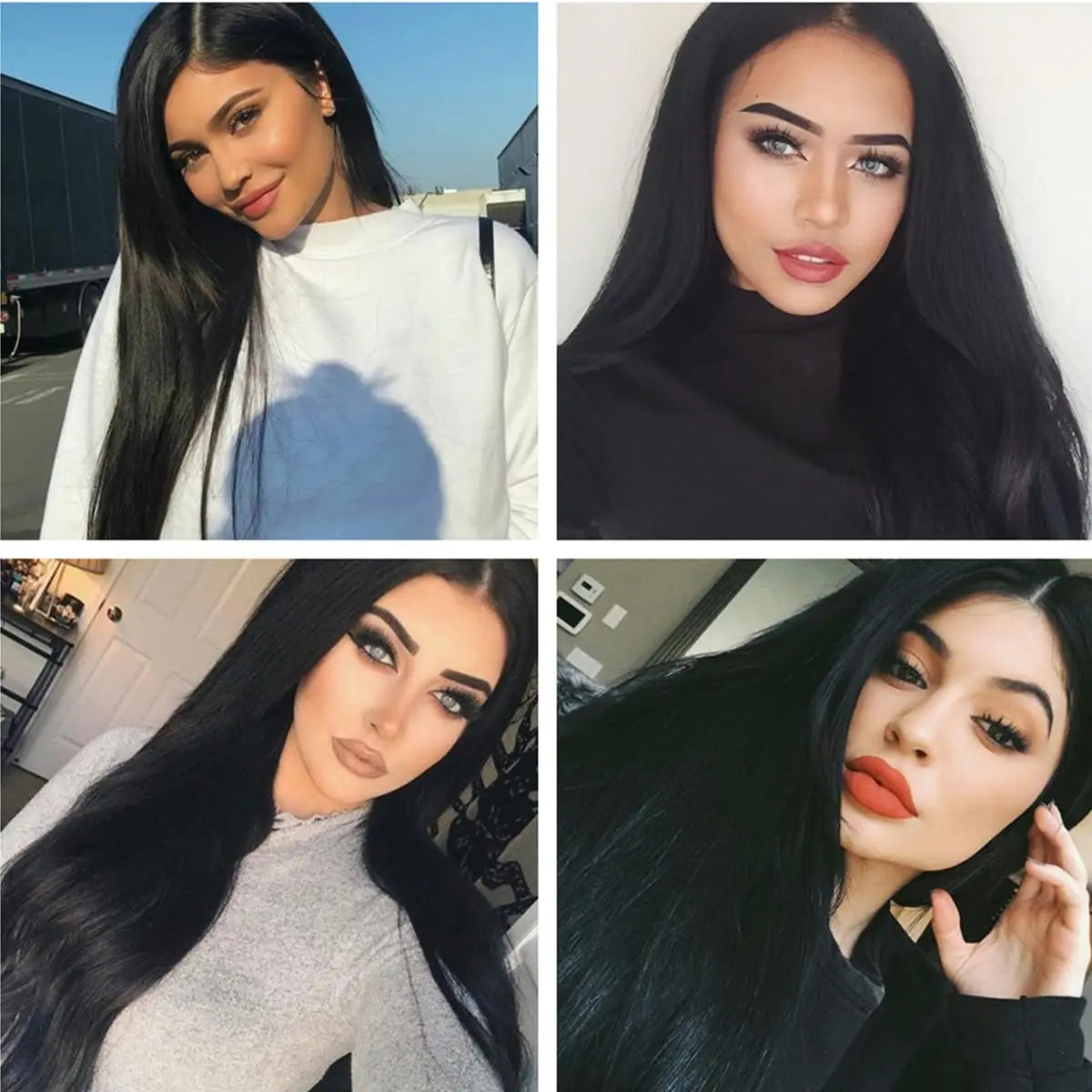 Synthetic Wigs Long Black Wig for Morticia Addams Costume, Cher Costume Halloween Wig for 70s Party Witch Costume Wig for Women