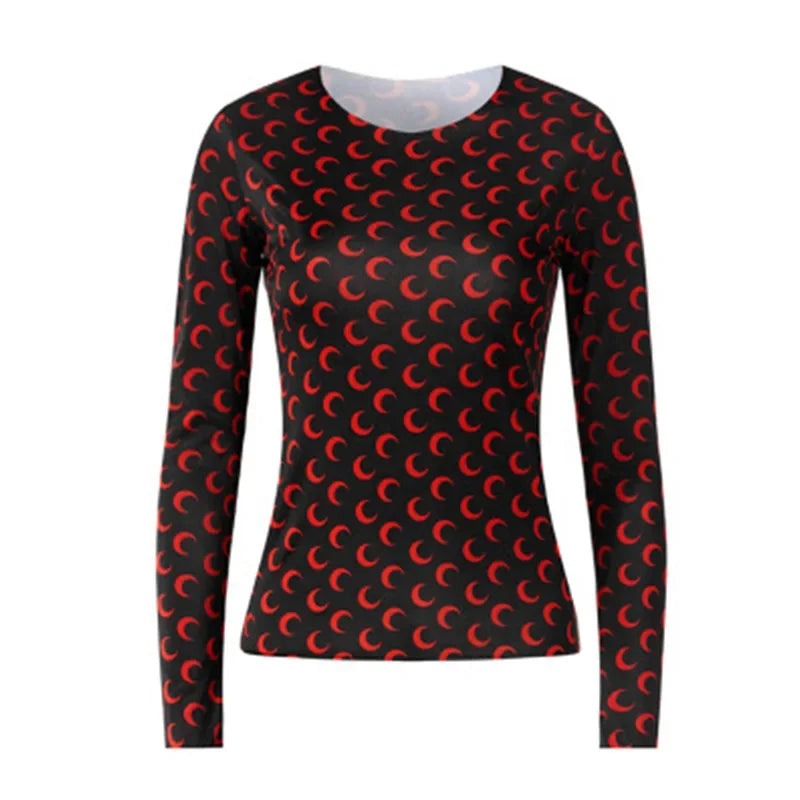 Printed Mesh Women's Long Sleeve Top — Ice Silk Sun Protection Layer