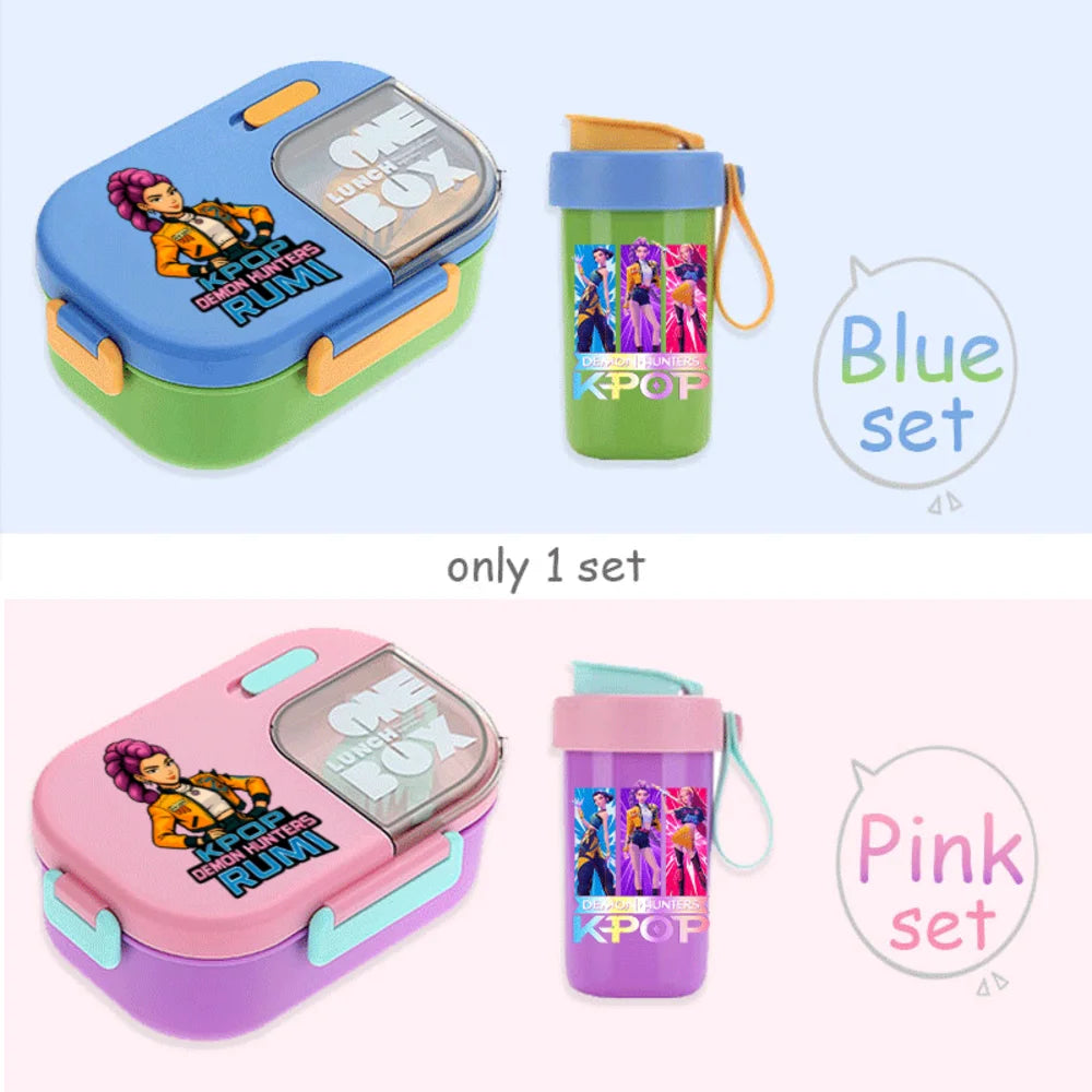 Kawaii Meal Box & Water Cup Set | Kpop-Inspired Bento Tableware