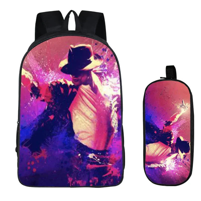 Michael Jackson Backpack 2pc Set | School Bag with Pencil Case
