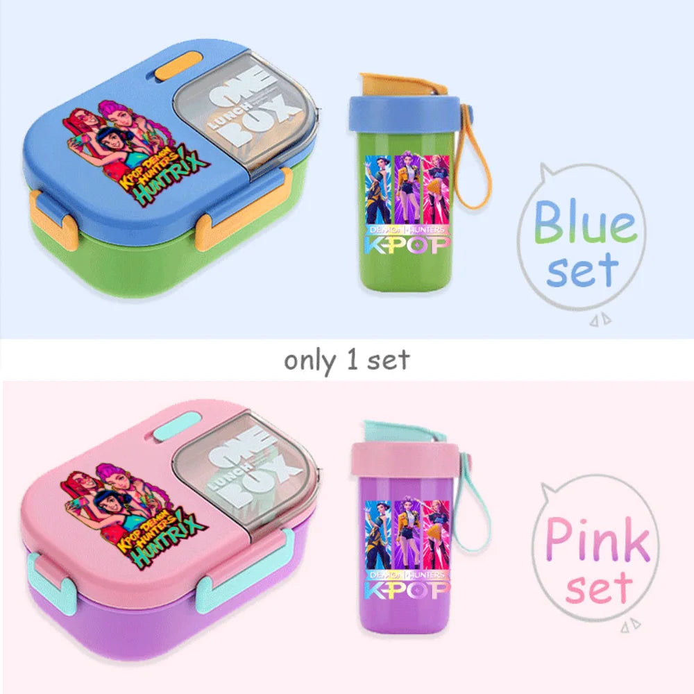 Kawaii Meal Box & Water Cup Set | Kpop-Inspired Bento Tableware